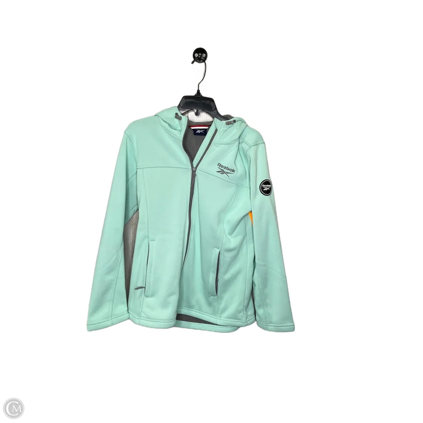 Athletic Jacket By Reebok In Green, Size: M