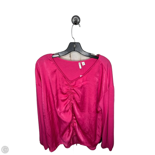 Top Long Sleeve By Cato In Pink, Size: Xl
