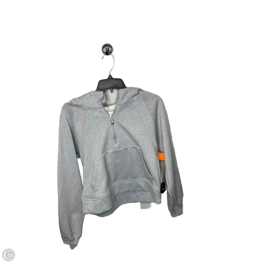 Athletic Top Long Sleeve Hoodie By Clothes Mentor In Grey, Size: M