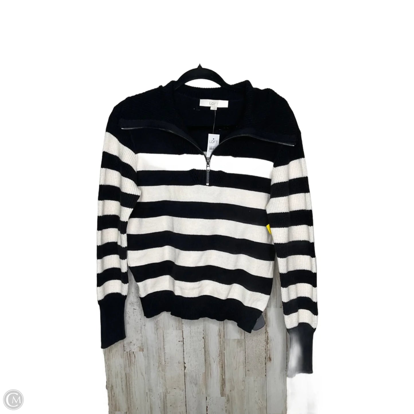 Sweater By Loft In Black & White, Size: S