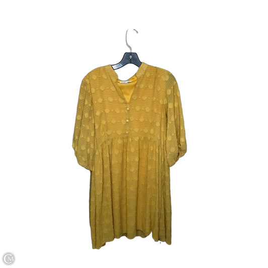 Dress Casual Midi By Sandra Darren In Yellow, Size: 14