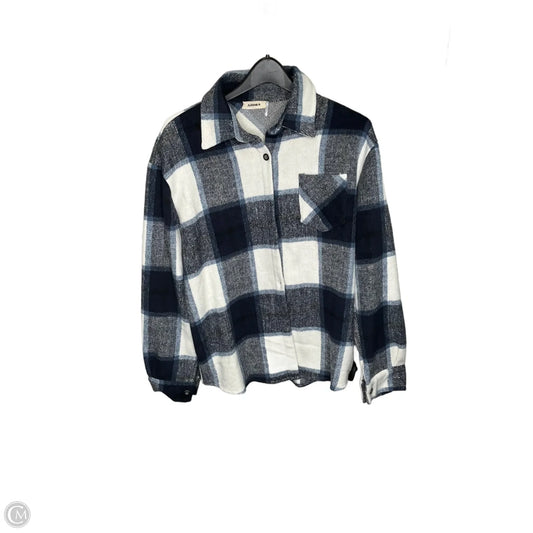 Jacket Fleece By Adora In Plaid Pattern, Size: M