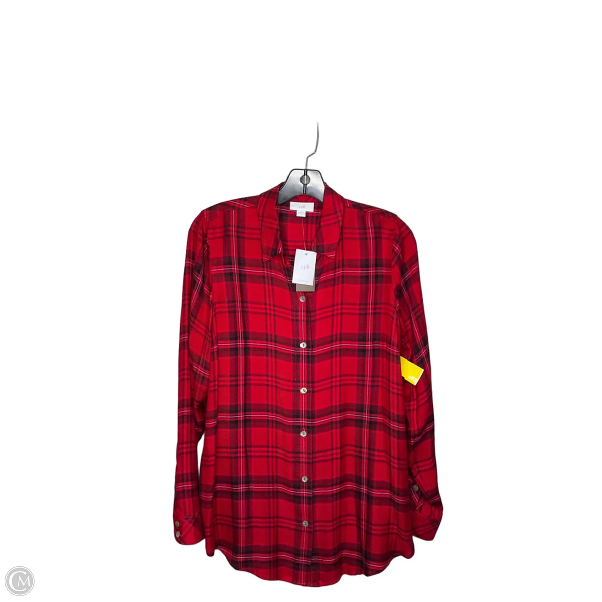 Top Long Sleeve By J. Jill In Plaid Pattern, Size: Xs