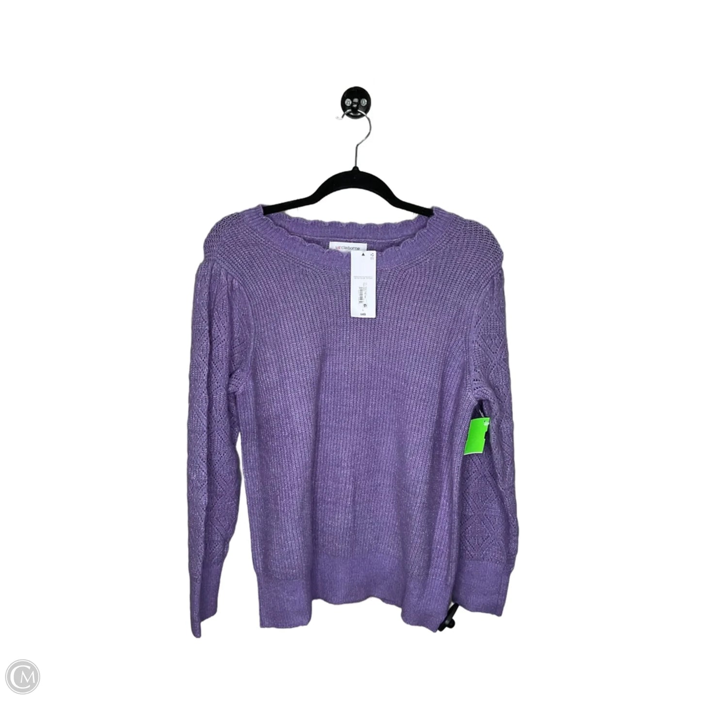Sweater By Liz Claiborne In Purple, Size: L