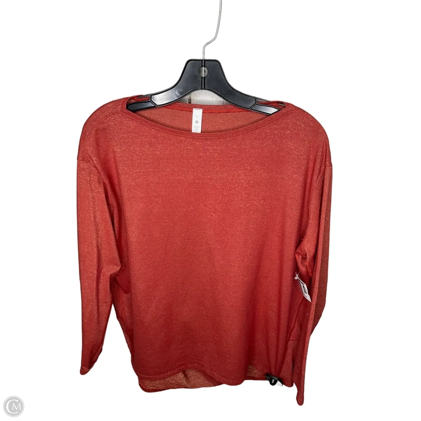 Athletic Top Long Sleeve Crewneck By Lululemon In Orange, Size: 6