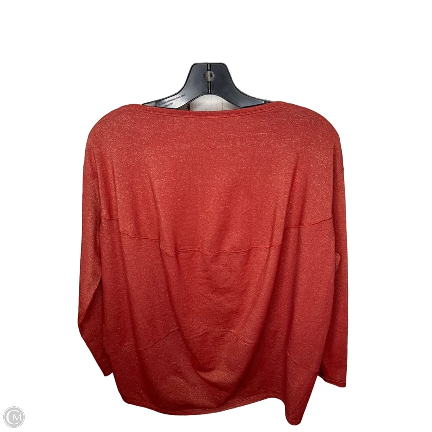 Athletic Top Long Sleeve Crewneck By Lululemon In Orange, Size: 6