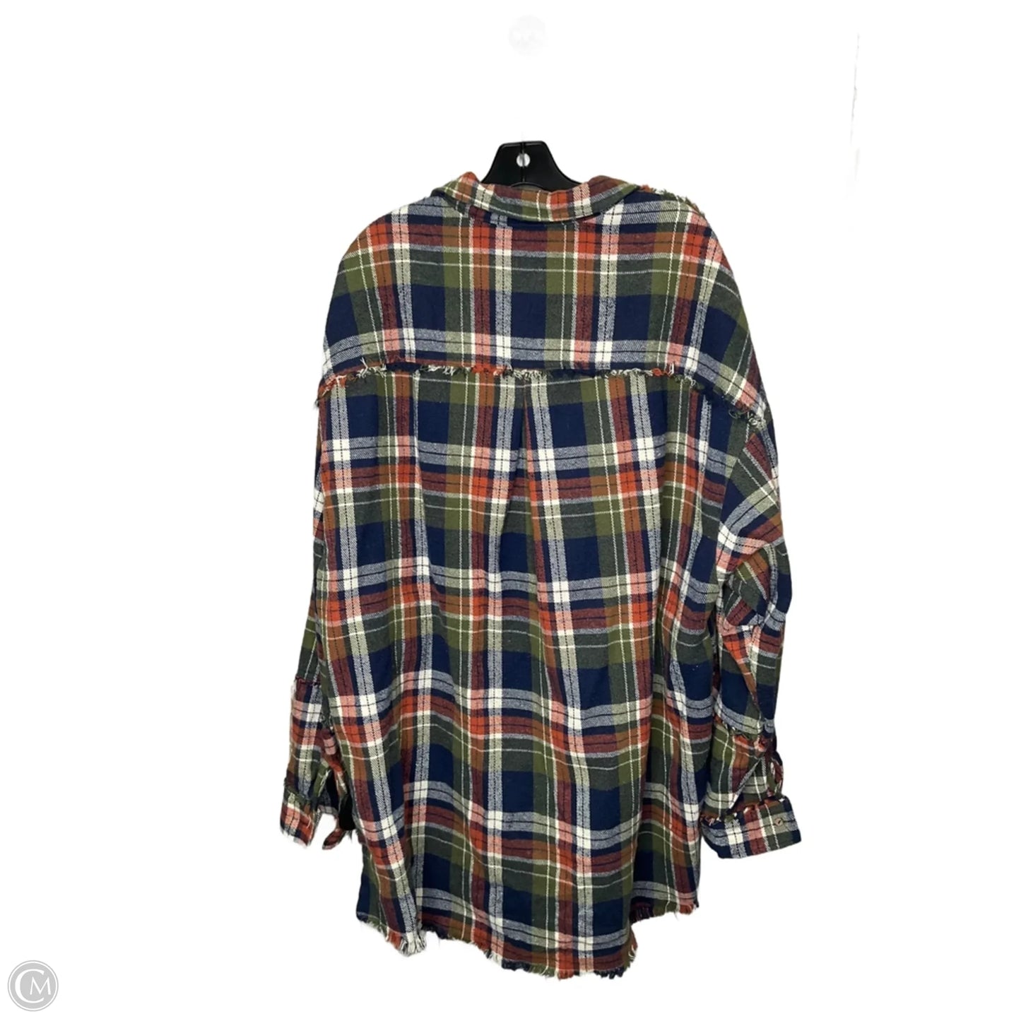 Top Long Sleeve By Oli & Hali In Plaid Pattern, Size: L