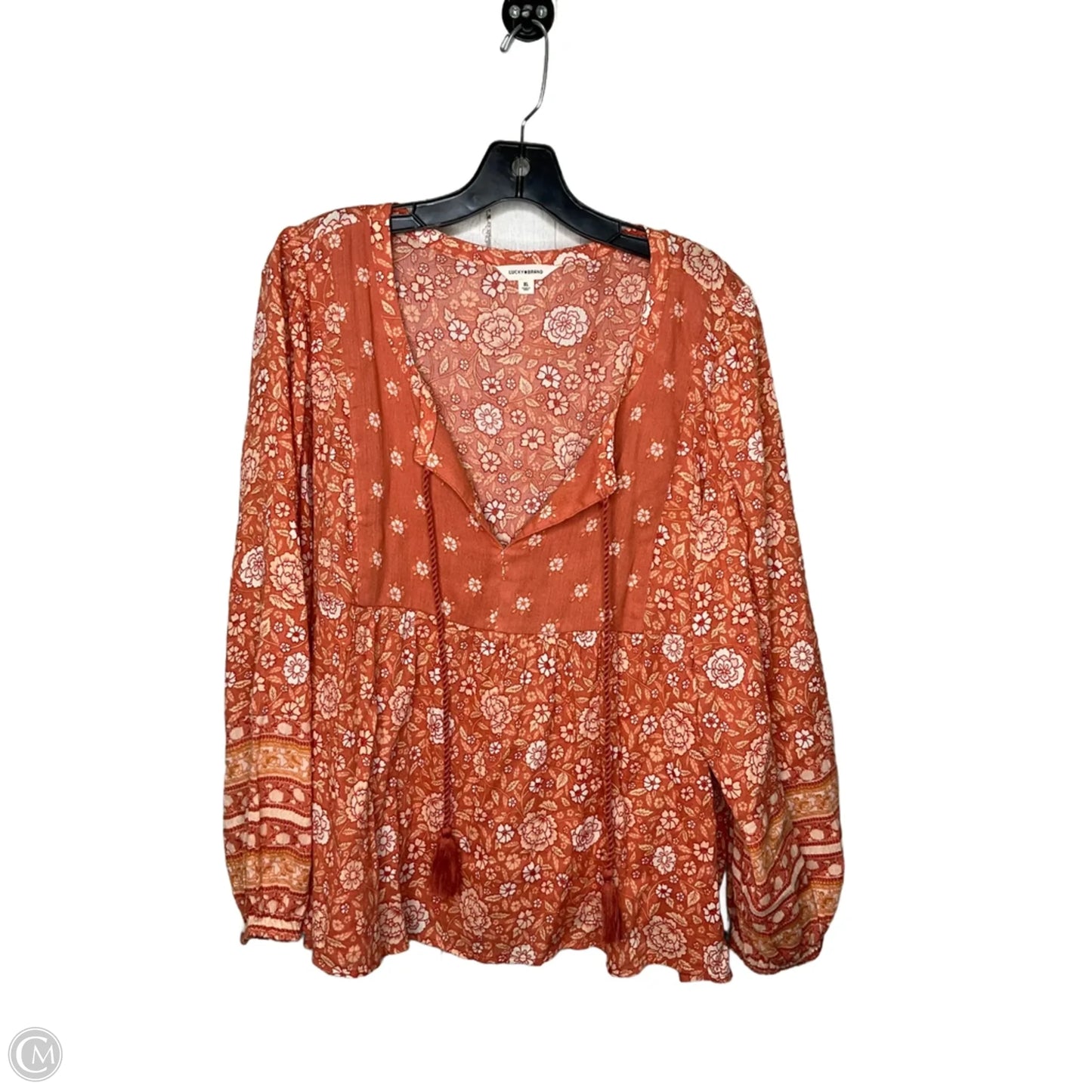 Top Long Sleeve By Lucky Brand In Floral Print, Size: Xl