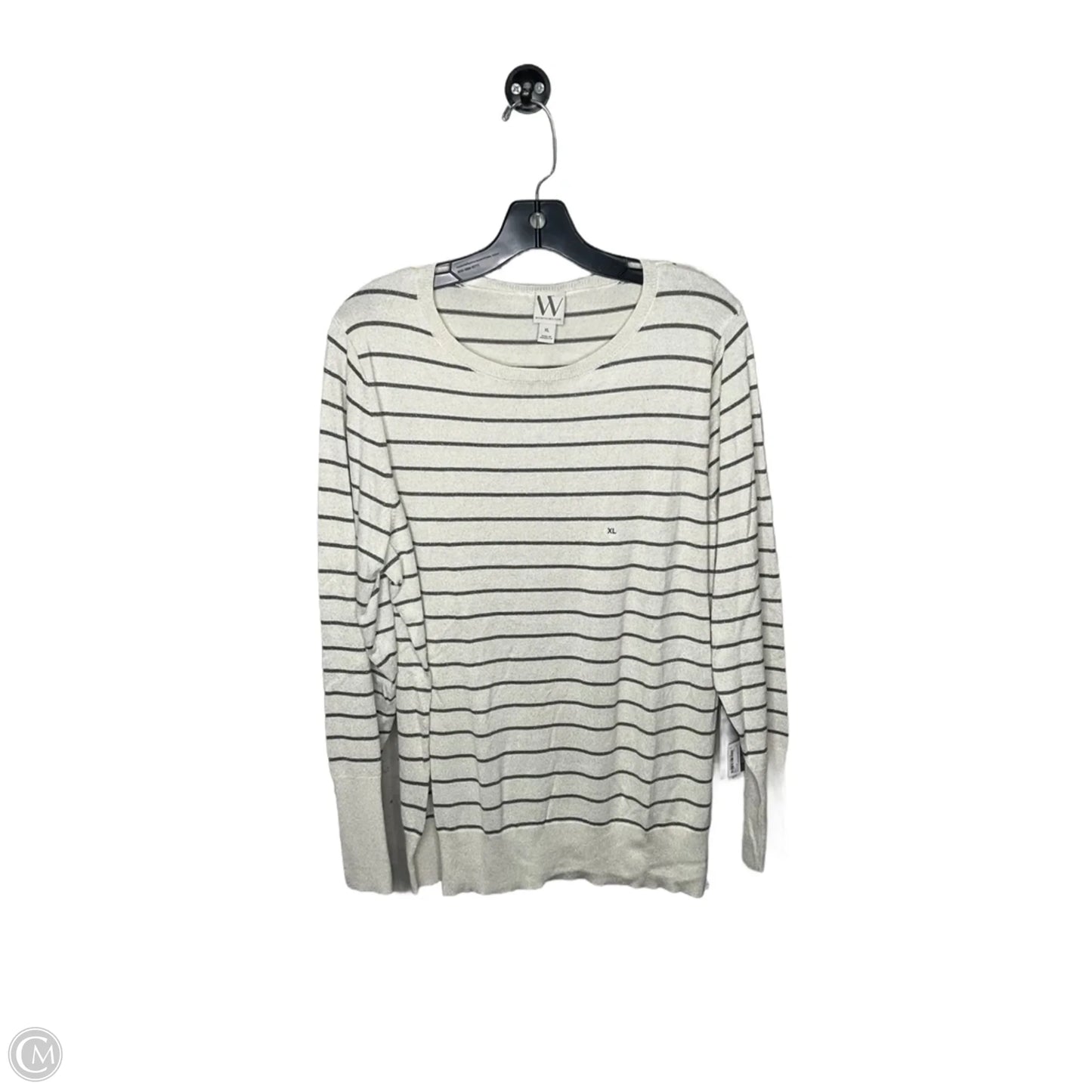 Top Long Sleeve By Worthington In Striped Pattern, Size: Xl