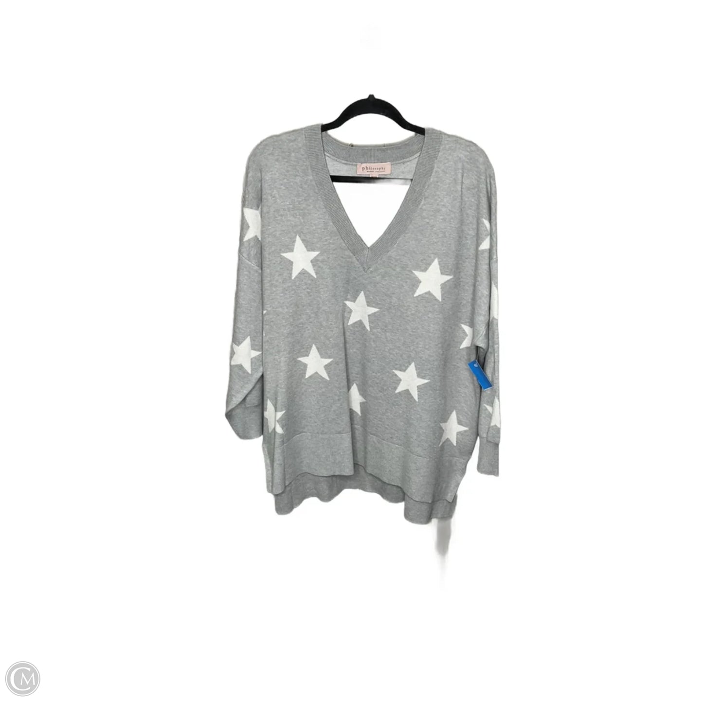 Sweater By Philosophy In Grey, Size: 2x