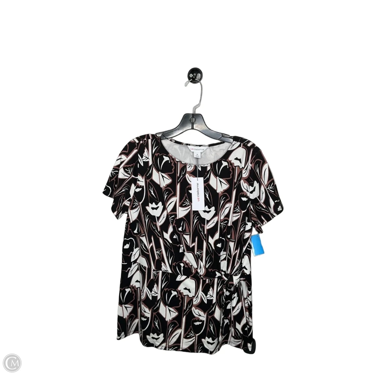 Top Short Sleeve By Liz Claiborne In Floral Print, Size: M