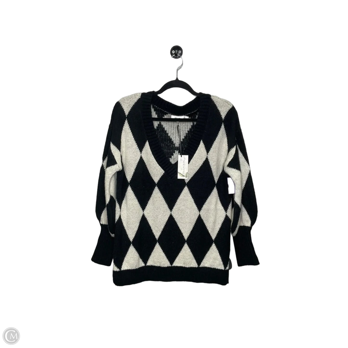 Sweater By Kensie In Black & White, Size: M