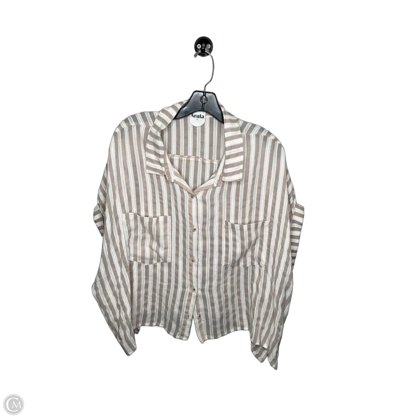 Top Short Sleeve By Arula In Striped Pattern, Size: 1x
