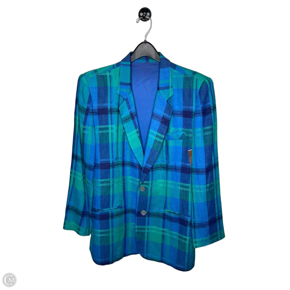 Blazer By Clothes Mentor In Blue & Green, Size: 6