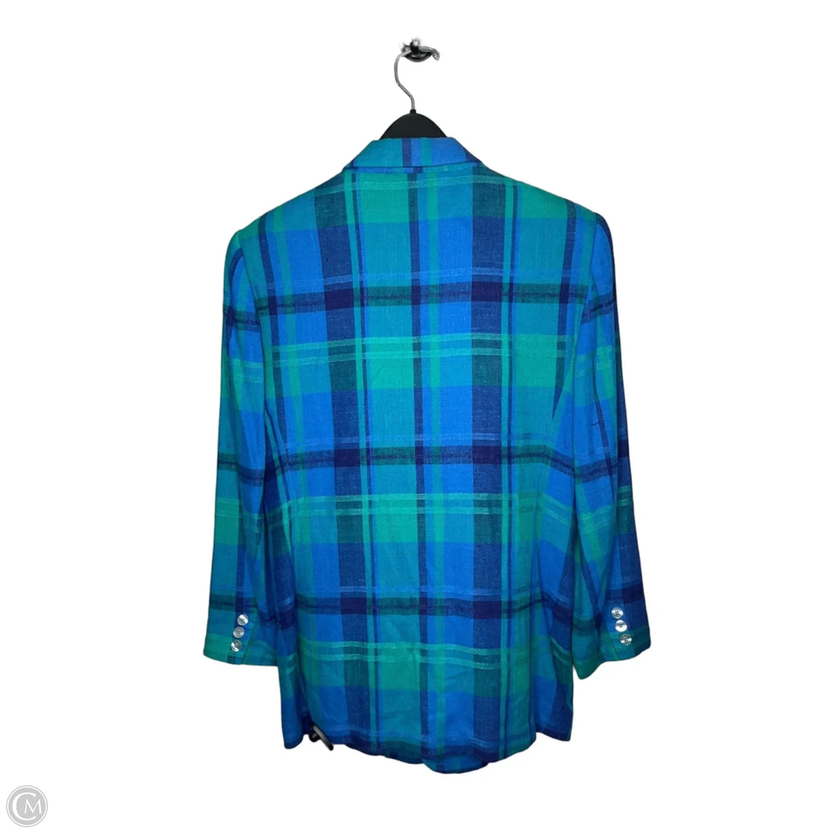 Blazer By Clothes Mentor In Blue & Green, Size: 6