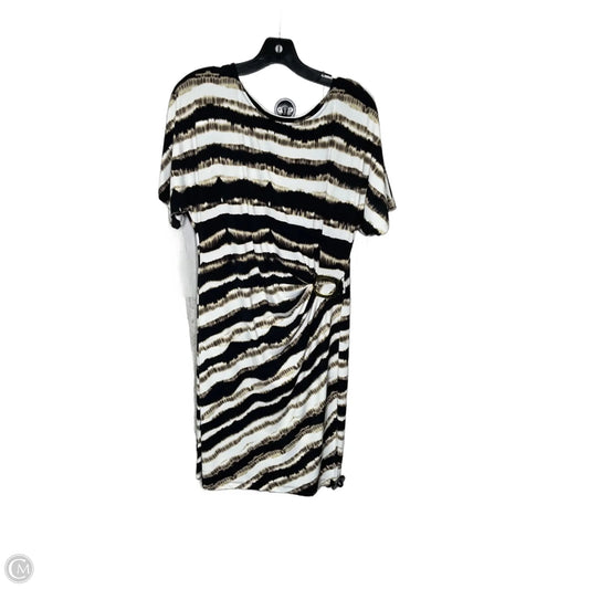 Dress Casual Midi By Calvin Klein In Black & Brown, Size: M