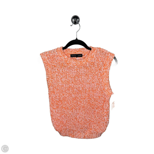 Vest Sweater By English Factory In Orange, Size: Xs