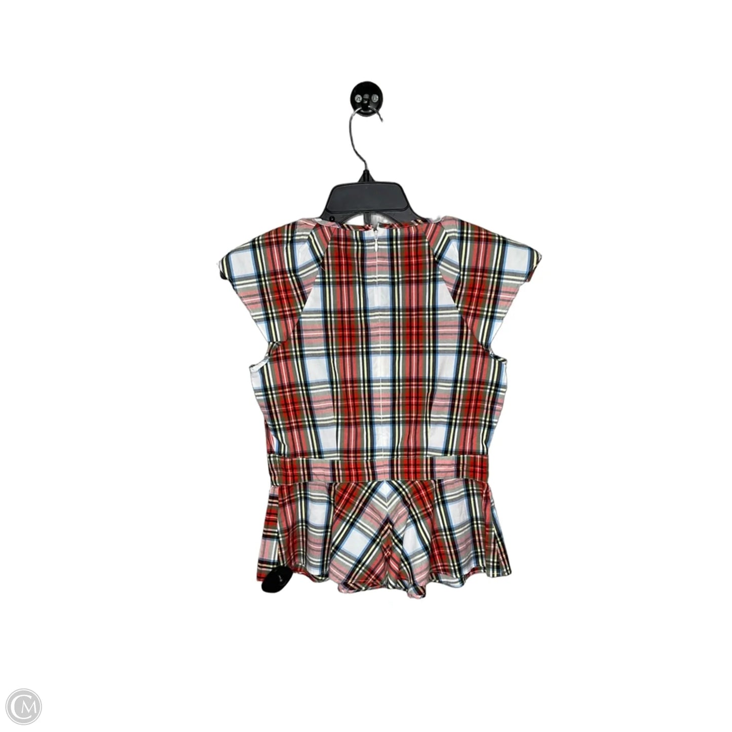 Top Short Sleeve By J. Crew In Plaid Pattern, Size: 0p