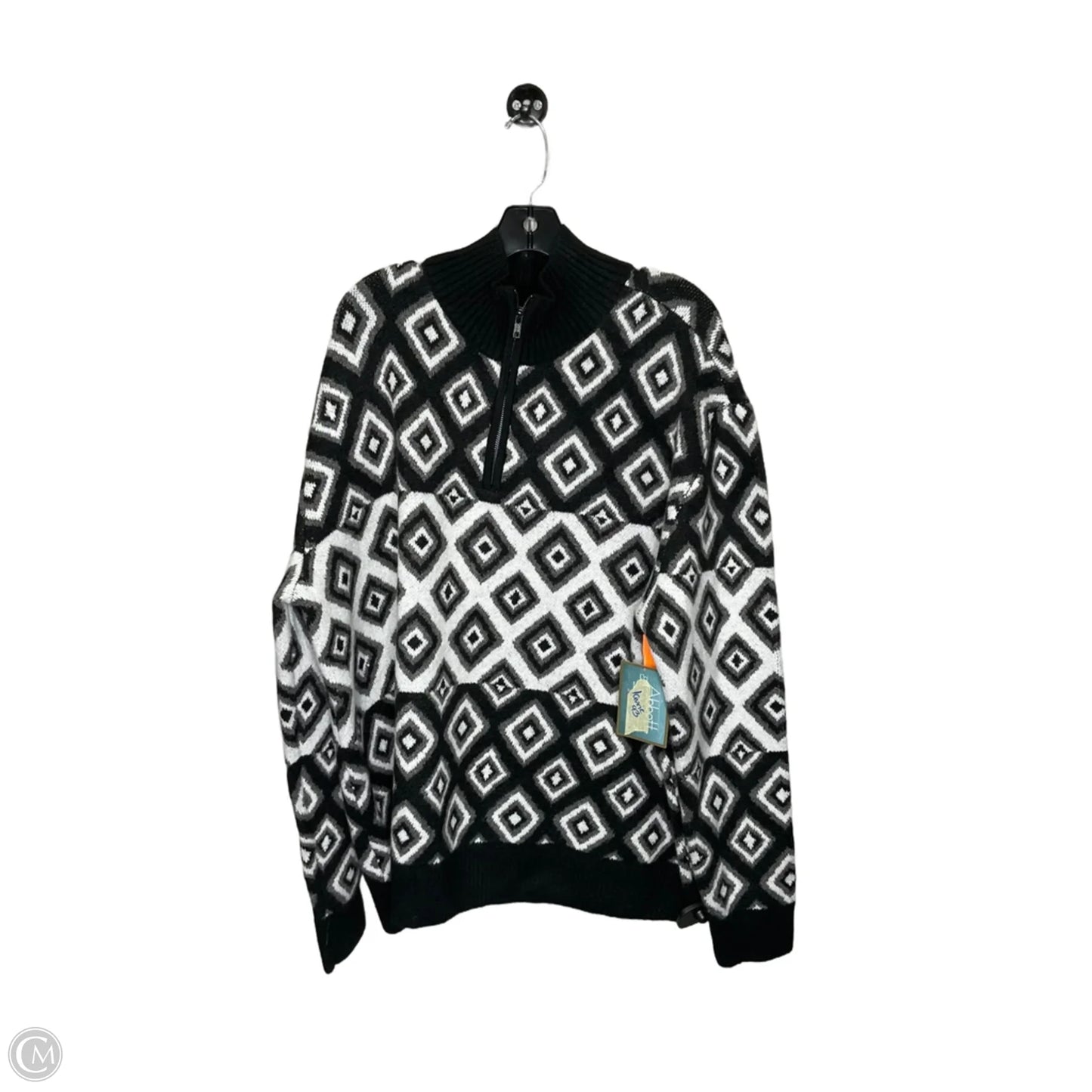 Sweater By Clothes Mentor In Black & White, Size: 2x