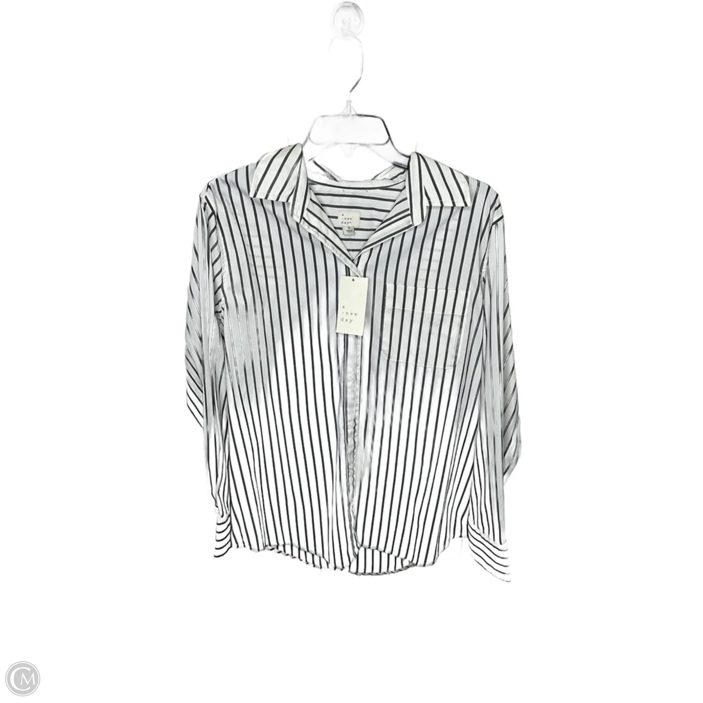 Top Long Sleeve By A New Day In Striped Pattern, Size: M