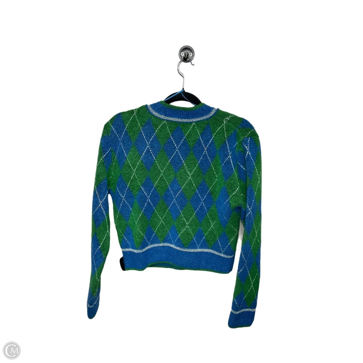 Sweater By Zara In Blue & Green, Size: L