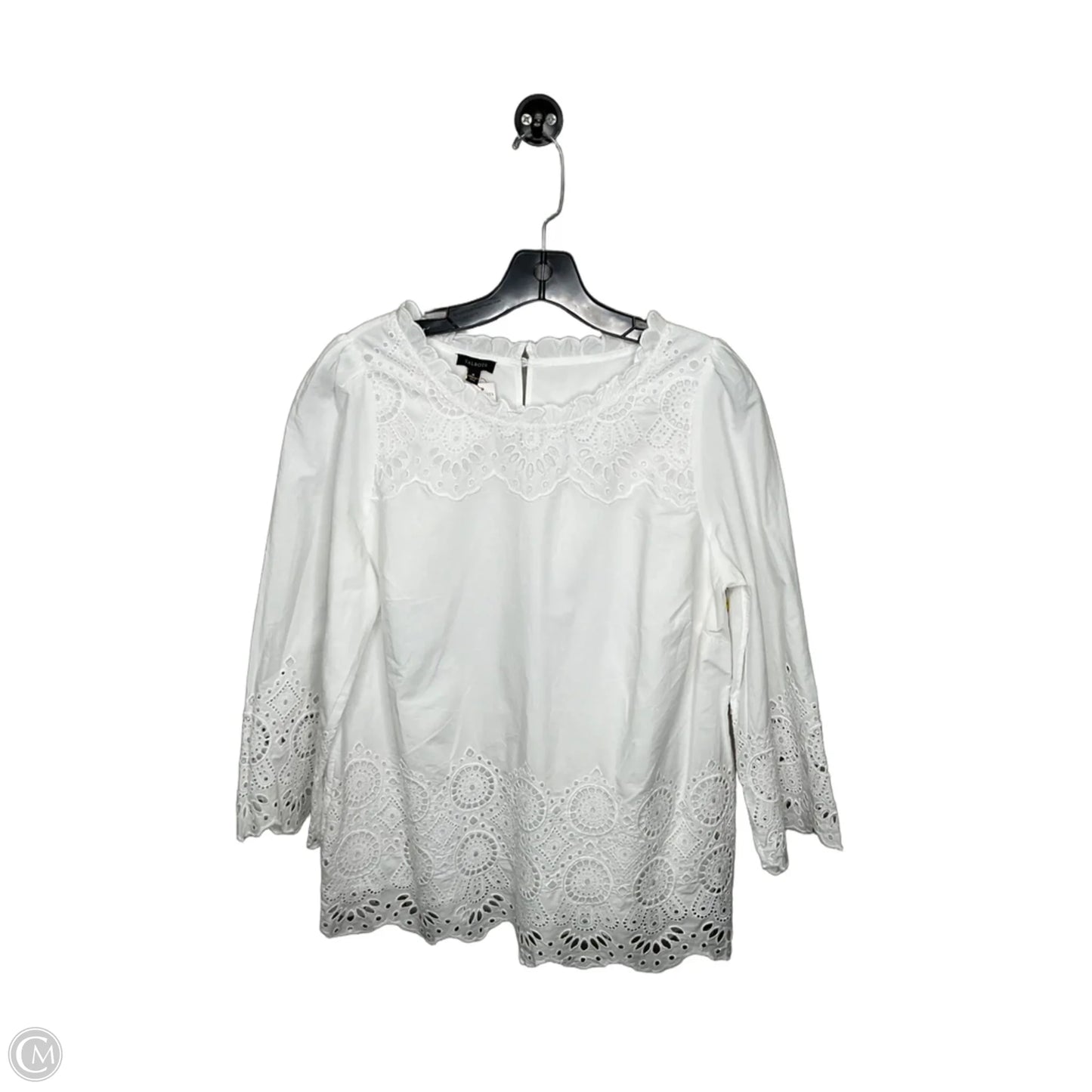 Top 3/4 Sleeve By Talbots In White, Size: M