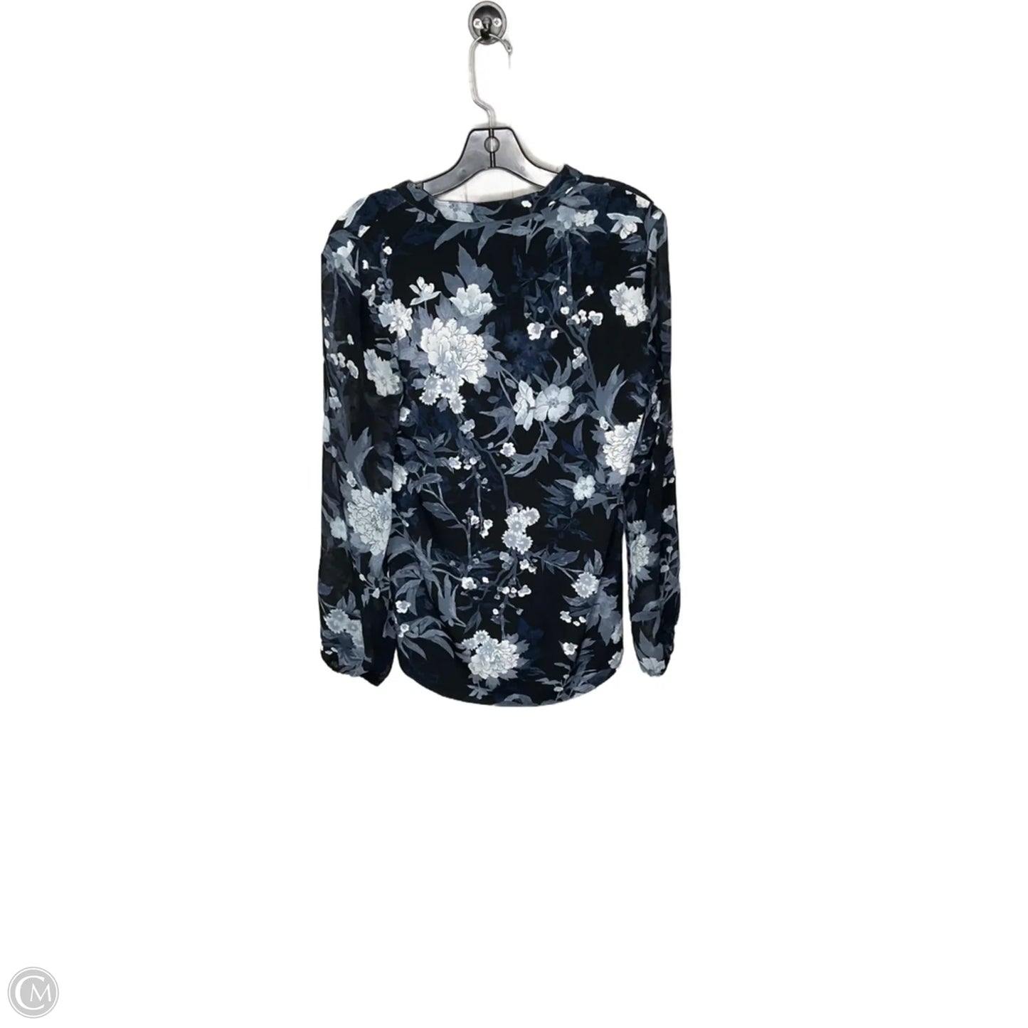 Top Long Sleeve By White House Black Market In Black & Blue, Size: S