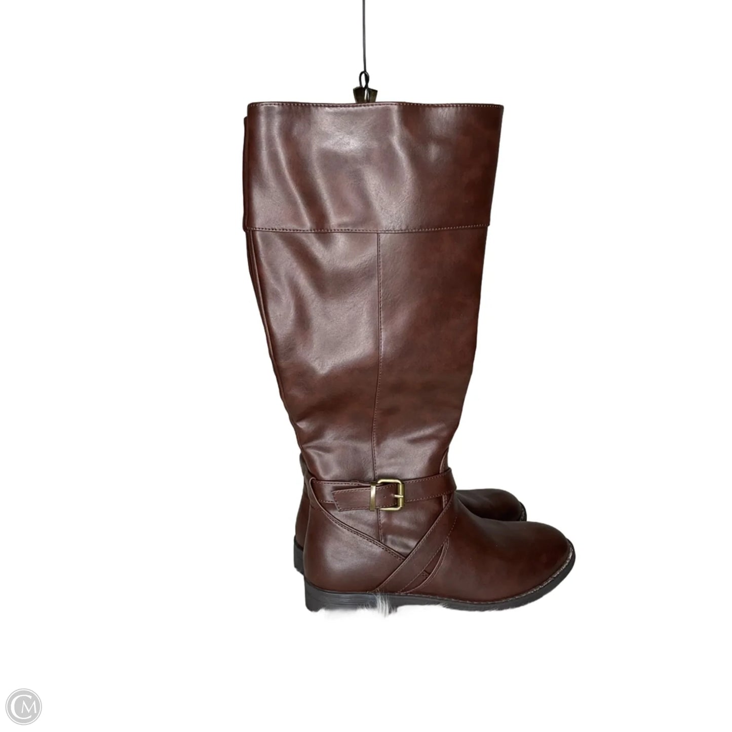 Boots Knee Flats By Clothes Mentor In Brown, Size: 8