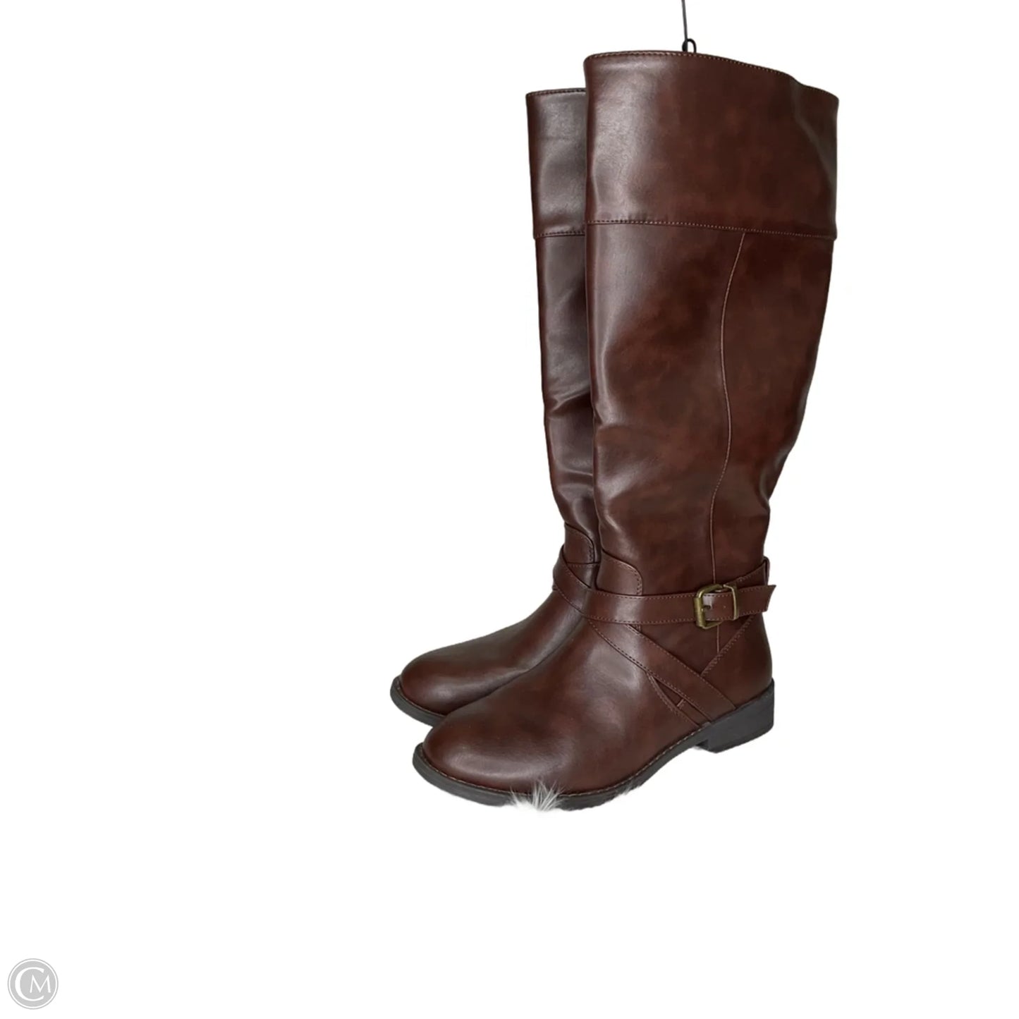 Boots Knee Flats By Clothes Mentor In Brown, Size: 8