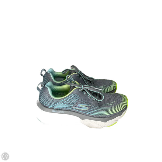 Shoes Athletic By Skechers In Green & Grey, Size: 7