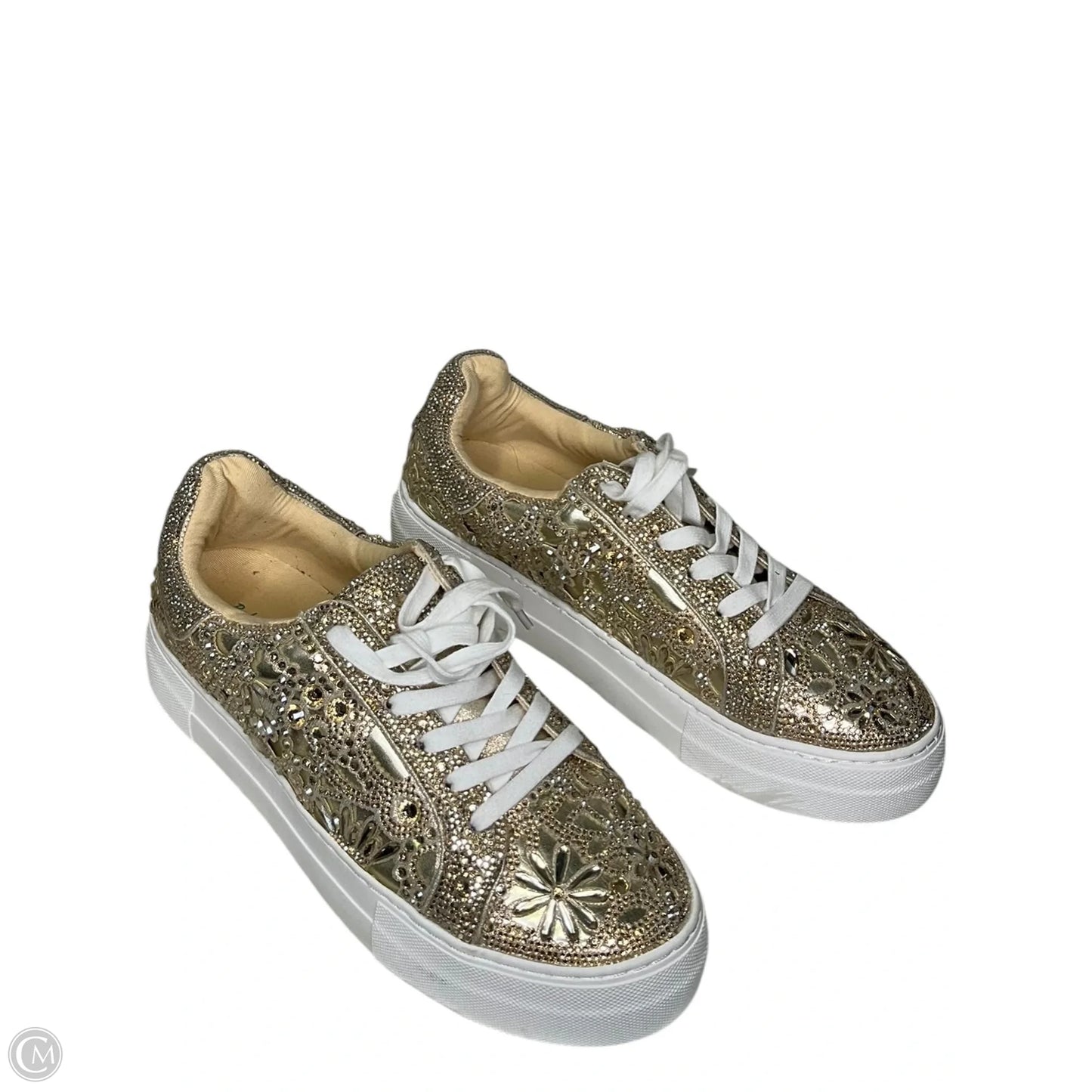 Shoes Sneakers By Betsey Johnson In Gold, Size: 10