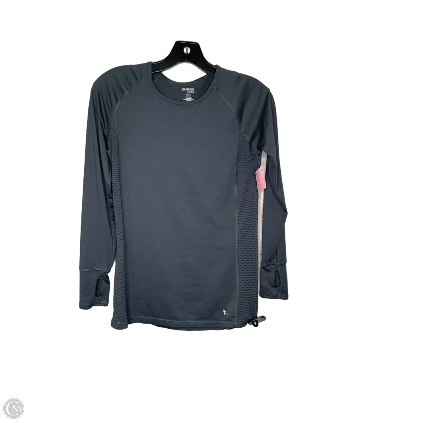 Athletic Top Long Sleeve Collar By Danskin In Grey, Size: S