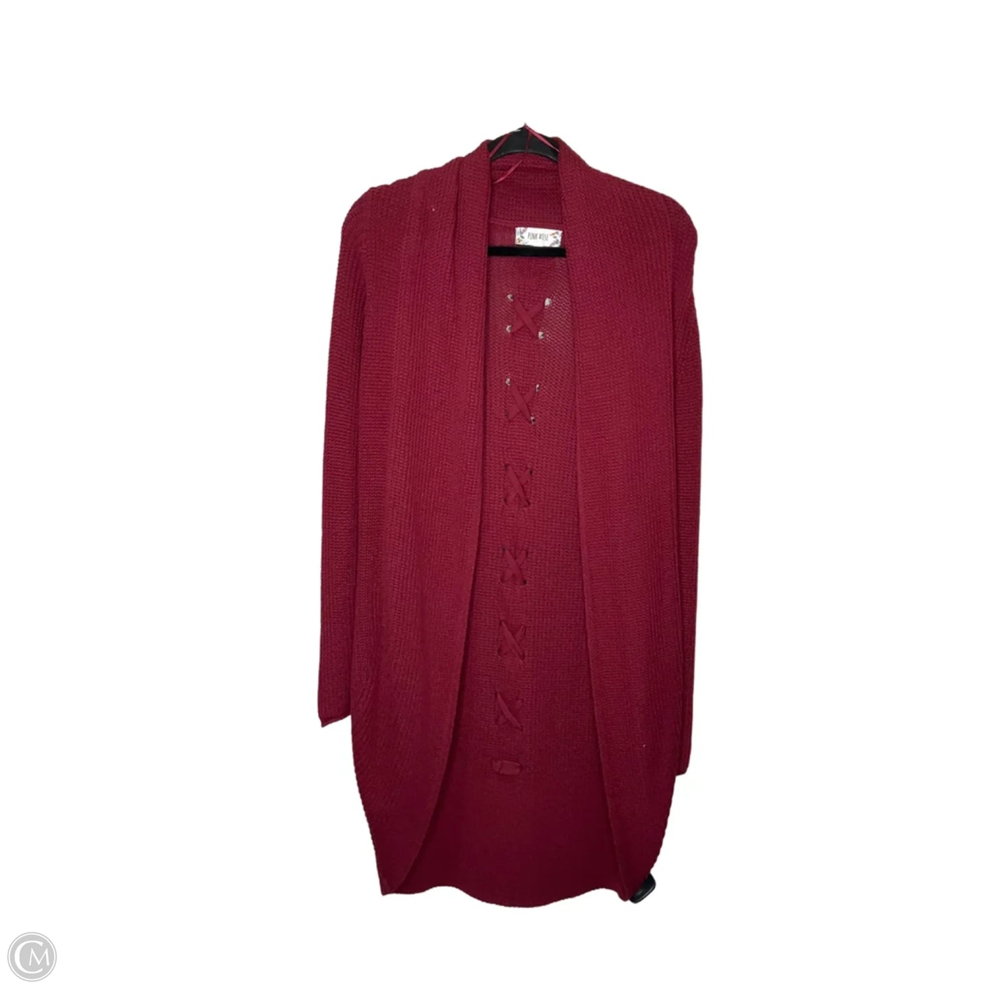Cardigan By Pink Rose In Maroon, Size: L