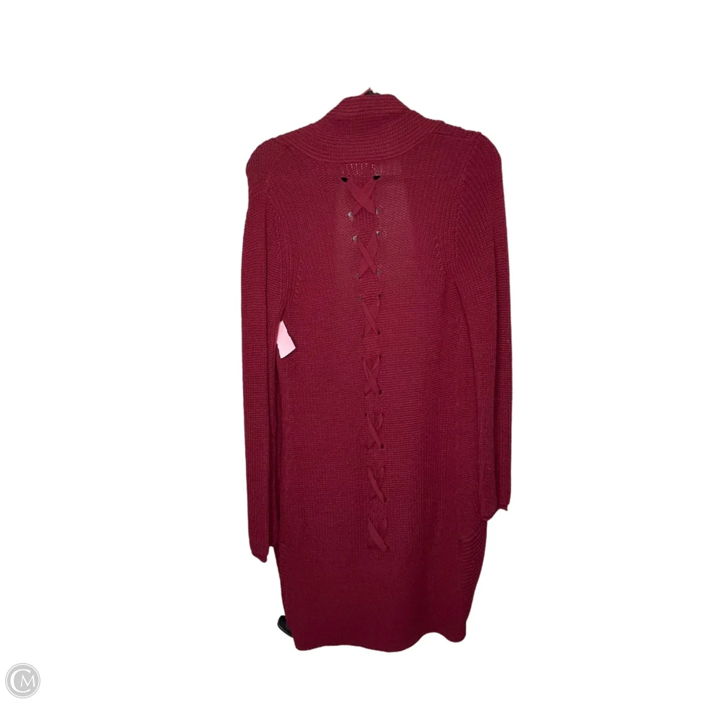 Cardigan By Pink Rose In Maroon, Size: L