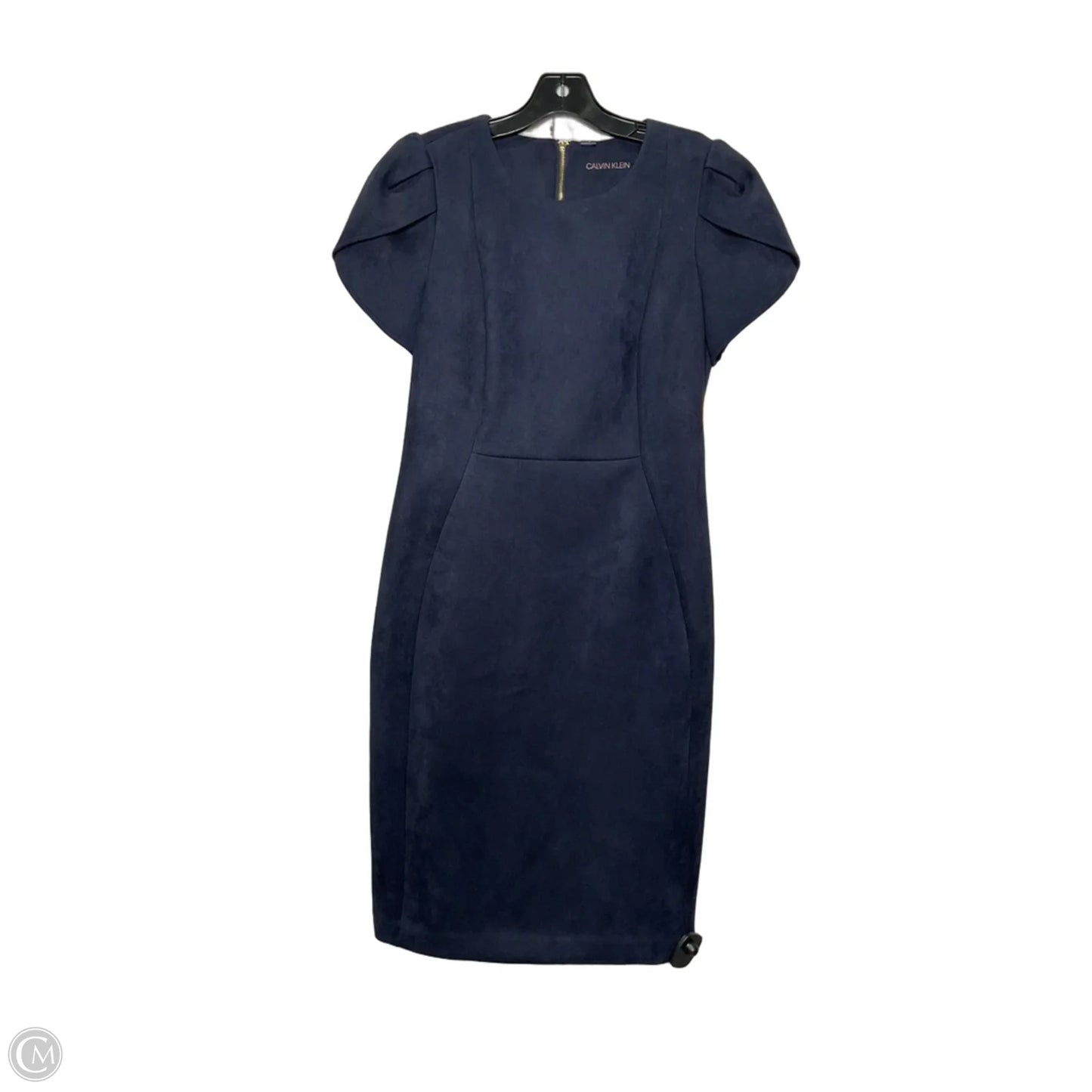 Dress Casual Midi By Calvin Klein In Navy, Size: M