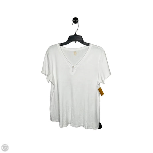 Top Short Sleeve By Anne Klein In White, Size: Xl