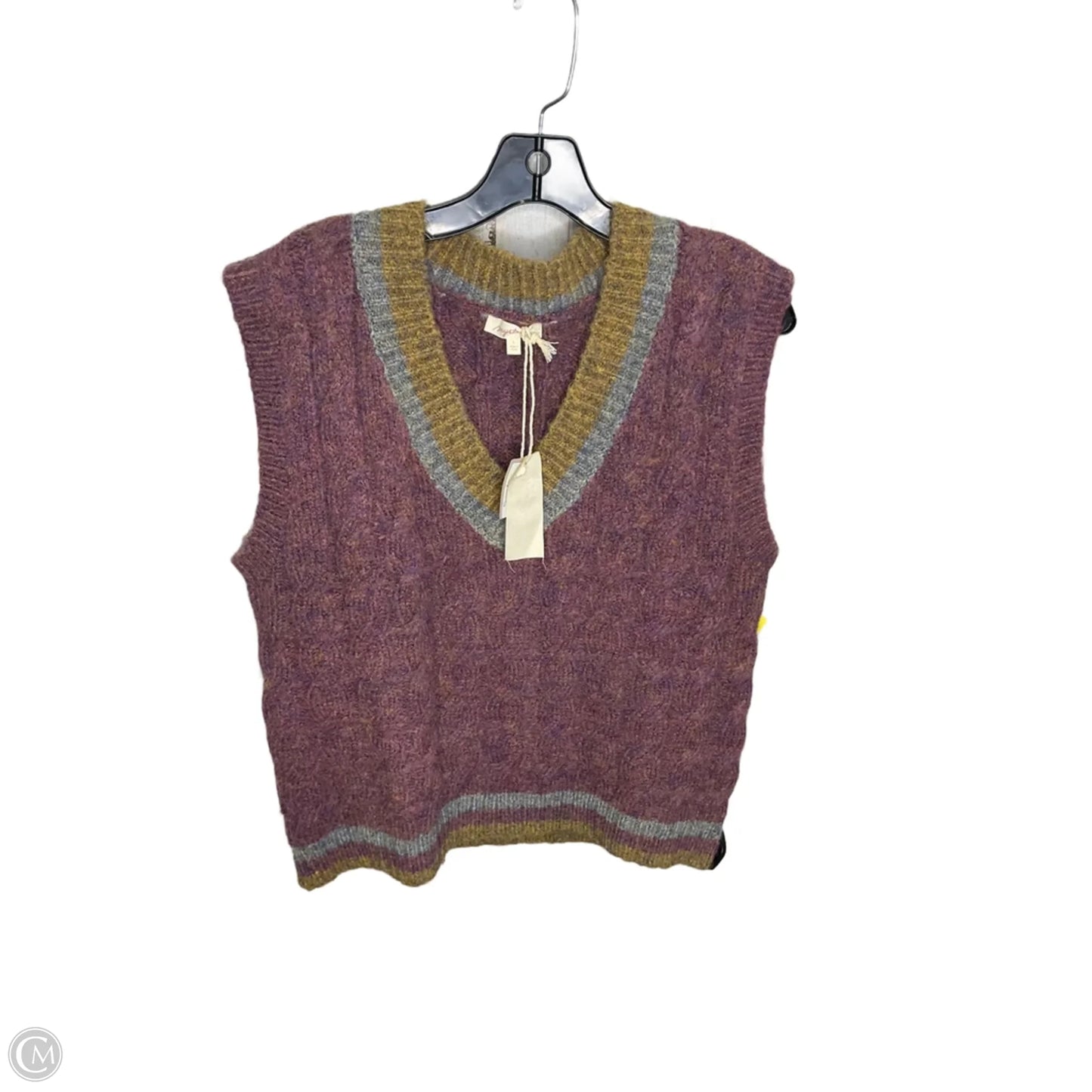 Vest Sweater By Mystree In Purple, Size: L
