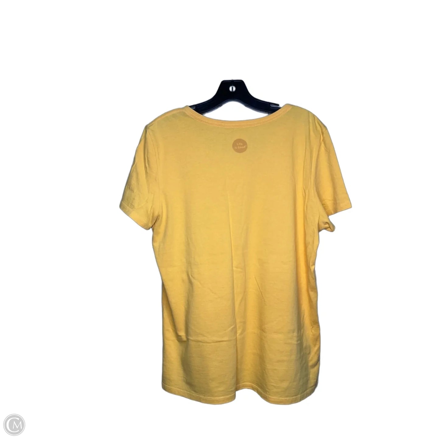 Top Short Sleeve By Life Is Good In Yellow, Size: L