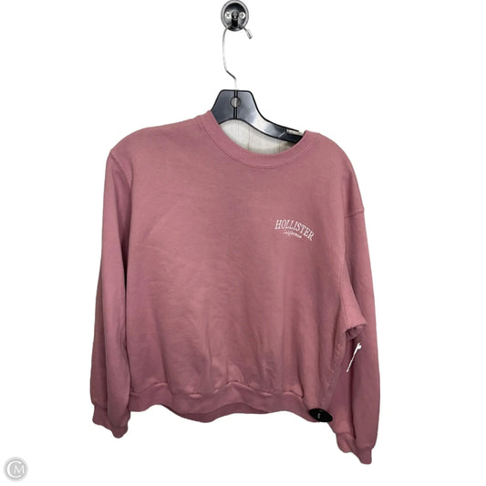 Sweatshirt Crewneck By Hollister In Pink, Size: M