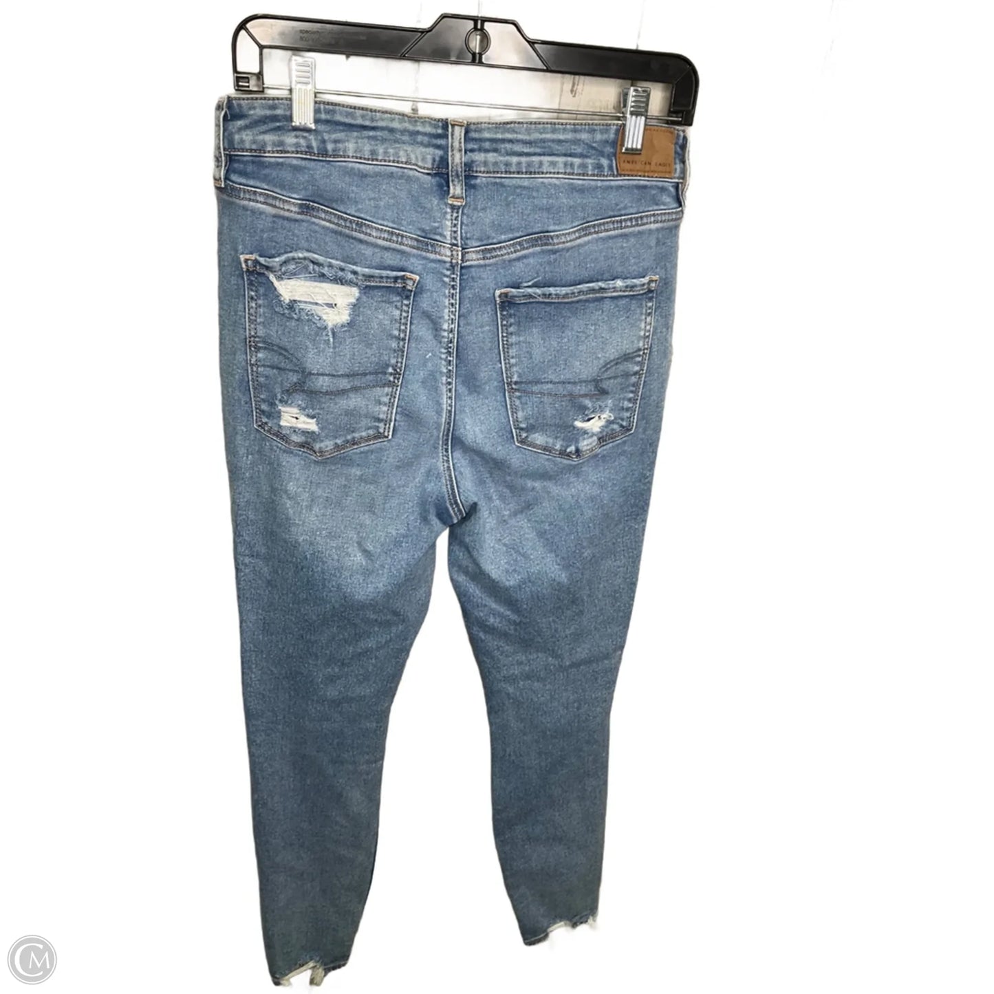 Jeans Skinny By American Eagle In Blue Denim, Size: 12