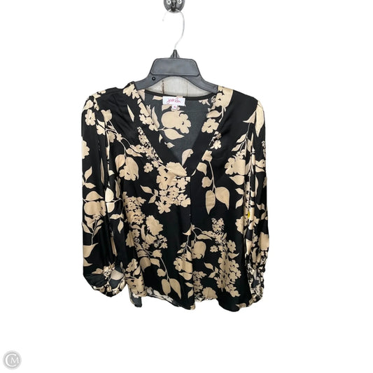 Top Long Sleeve By Jess Lea In Black & Cream, Size: Xl