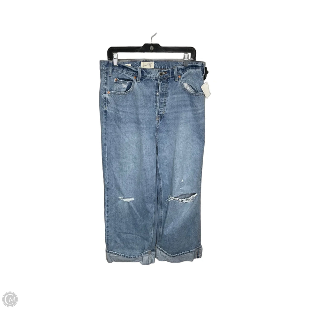 Jeans Cropped By Universal Thread In Blue Denim, Size: 10