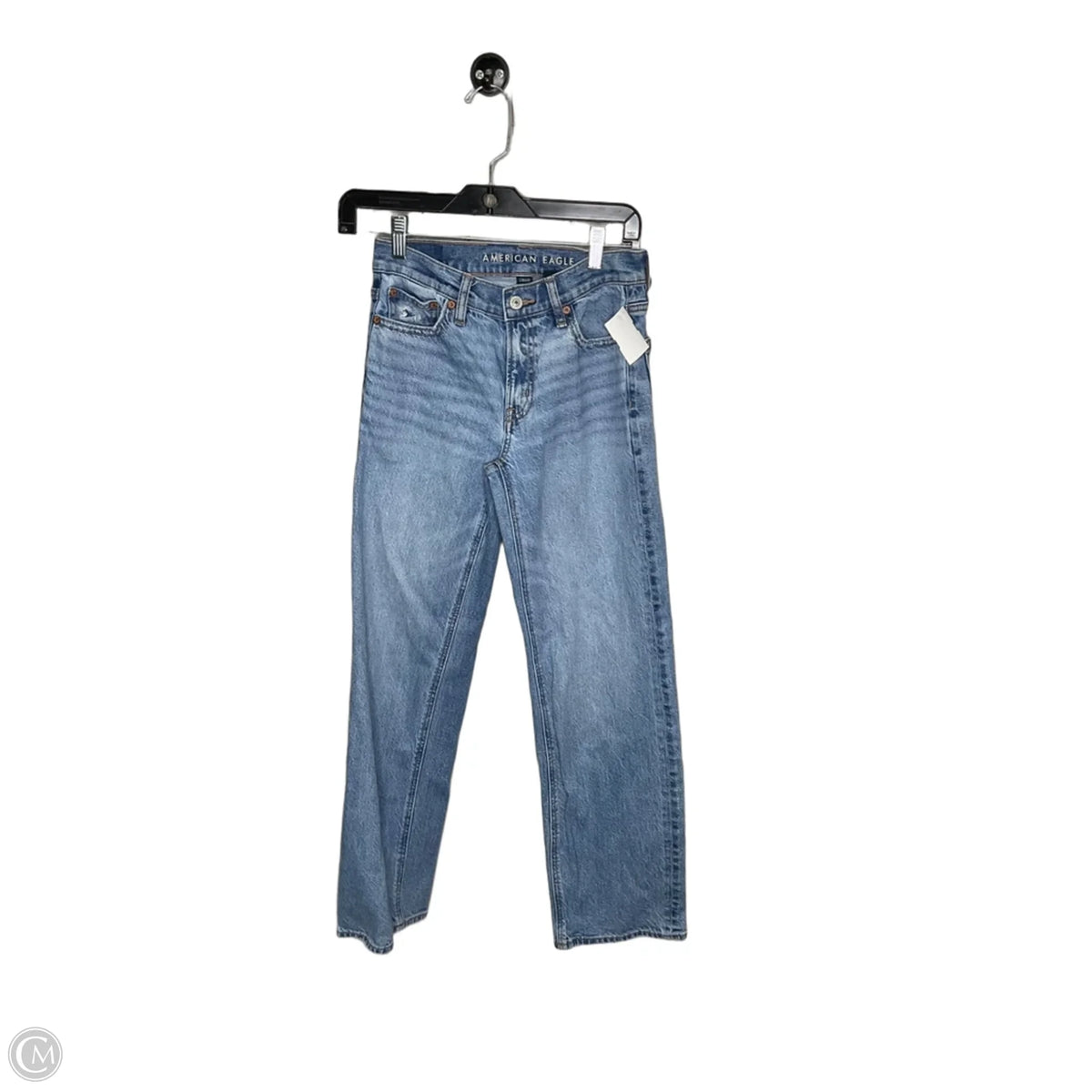 Jeans Straight By American Eagle In Blue Denim, Size: 0