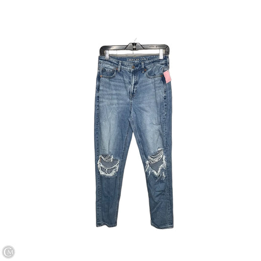 Jeans Straight By American Eagle In Blue Denim, Size: 4