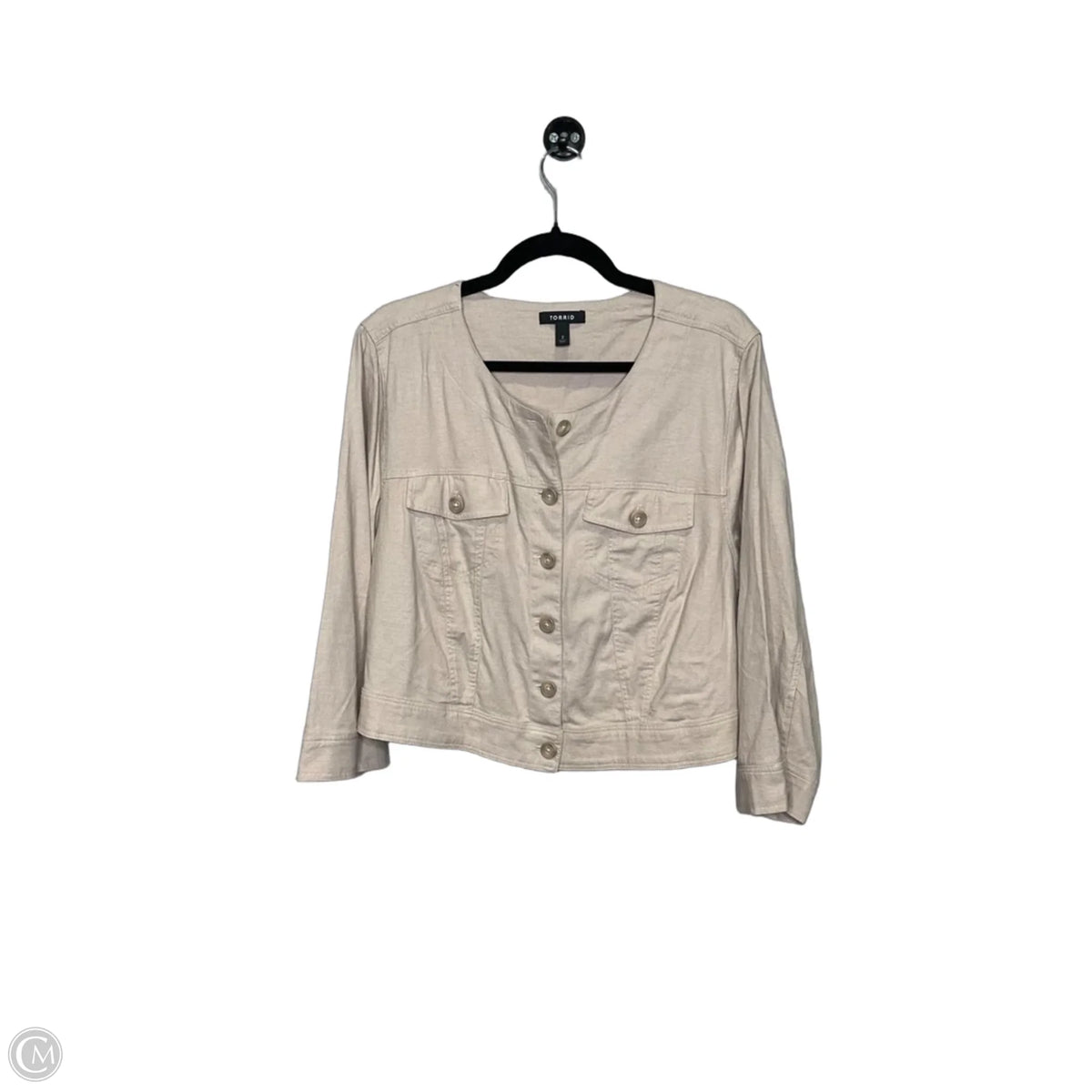 Top Long Sleeve By Torrid In Beige, Size: 2x