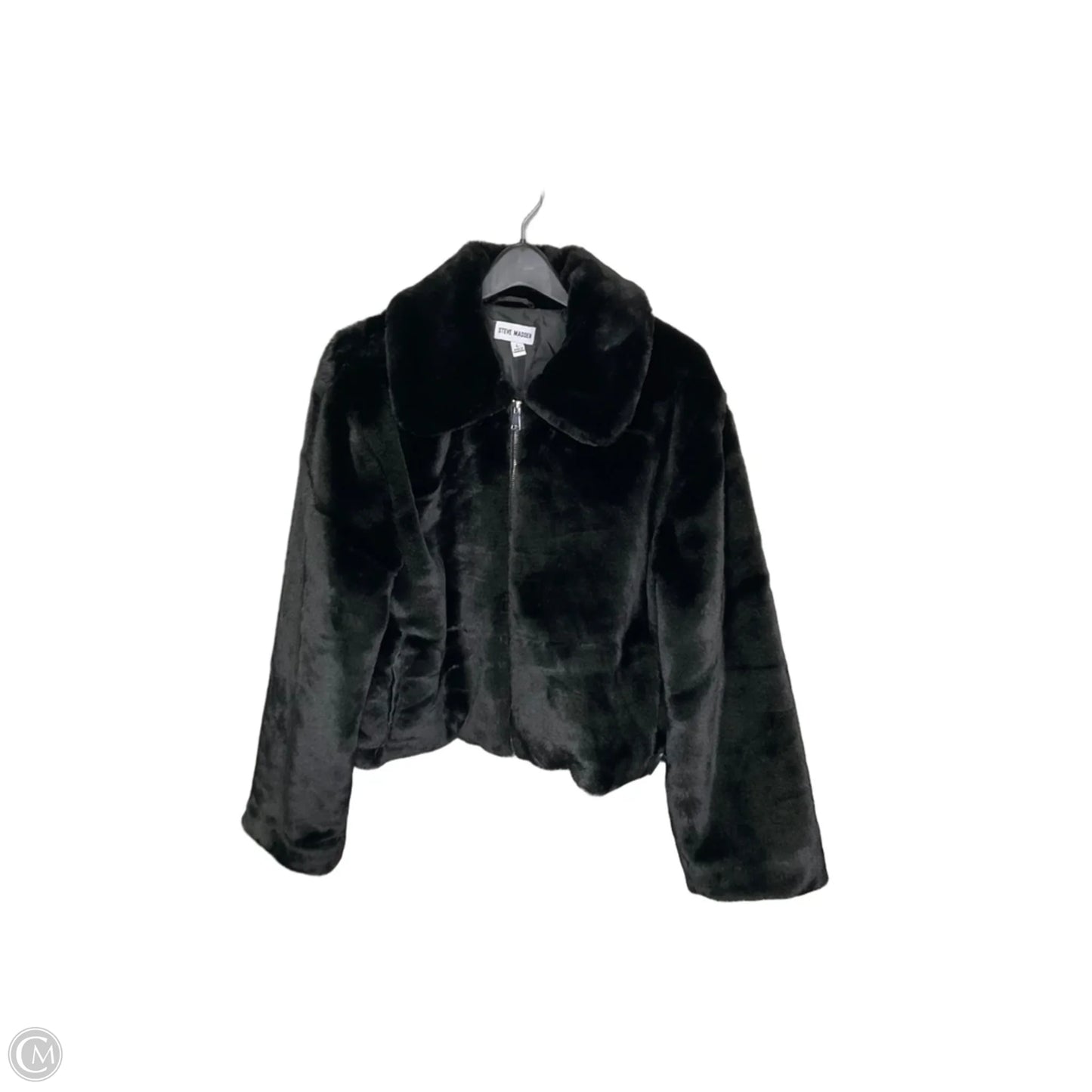 Jacket Faux Fur & Sherpa By Steve Madden In Black, Size: L