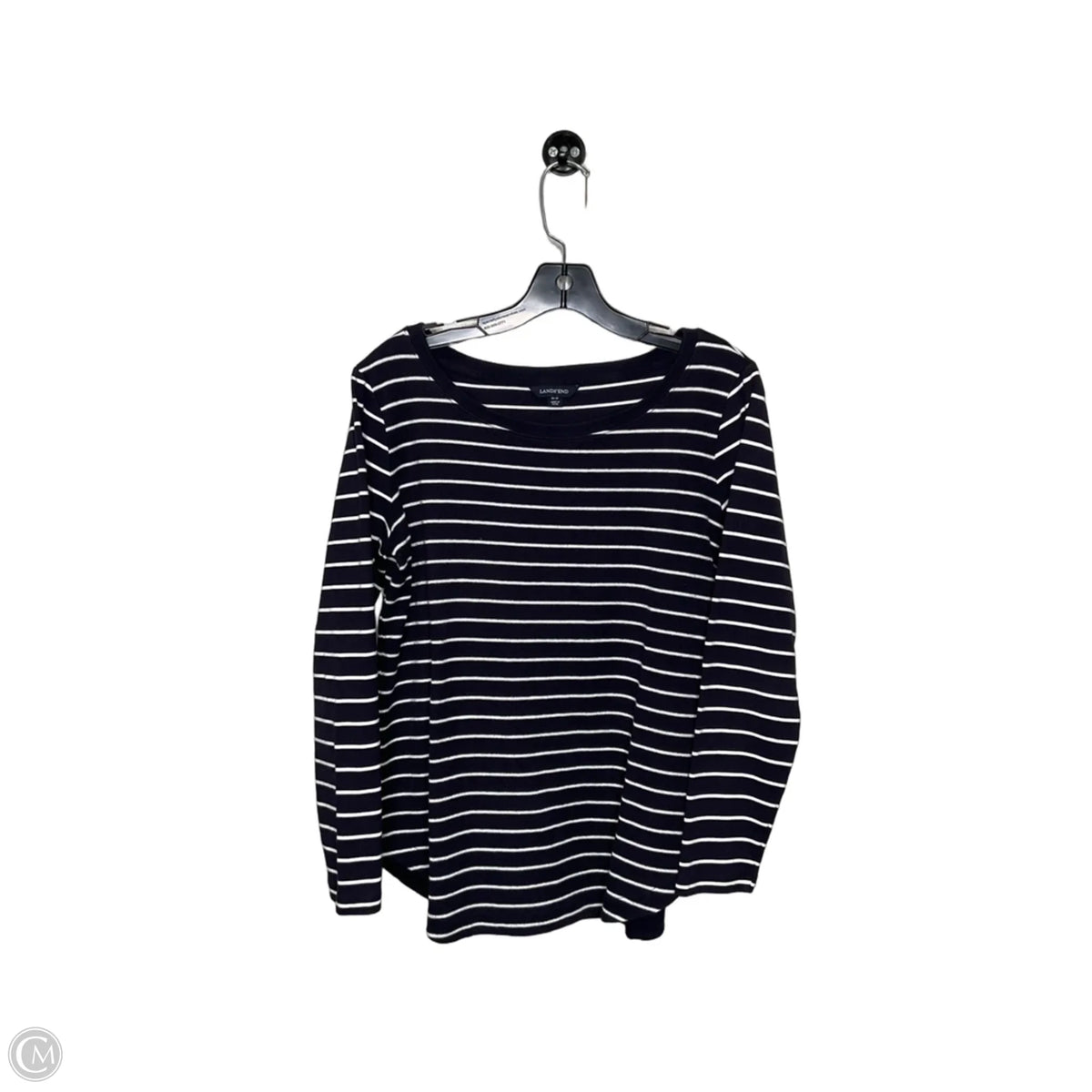 Top Long Sleeve By Lands End In Striped Pattern, Size: M