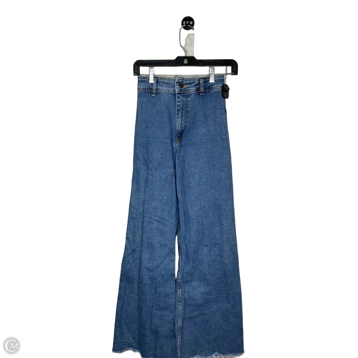 Jeans Wide Leg By Zara In Blue Denim, Size: 0