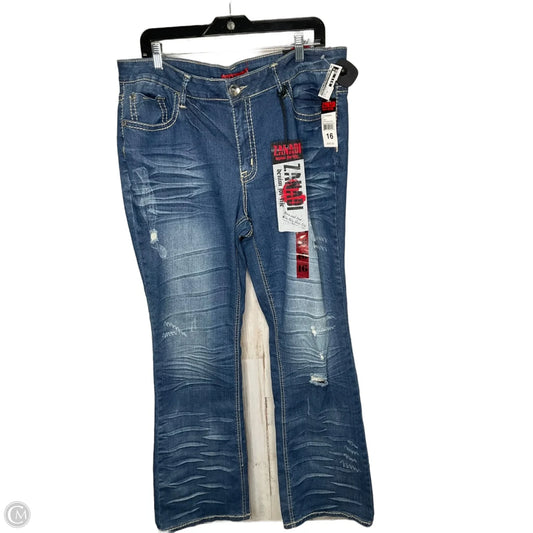 Jeans Boot Cut By Zana Di In Blue Denim, Size: 16