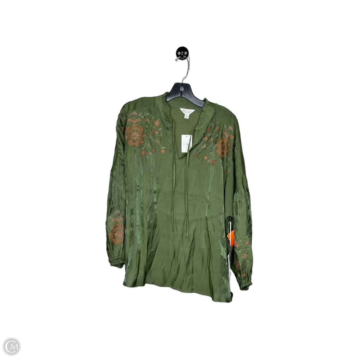 Top Long Sleeve By Cato In Green, Size: Xl